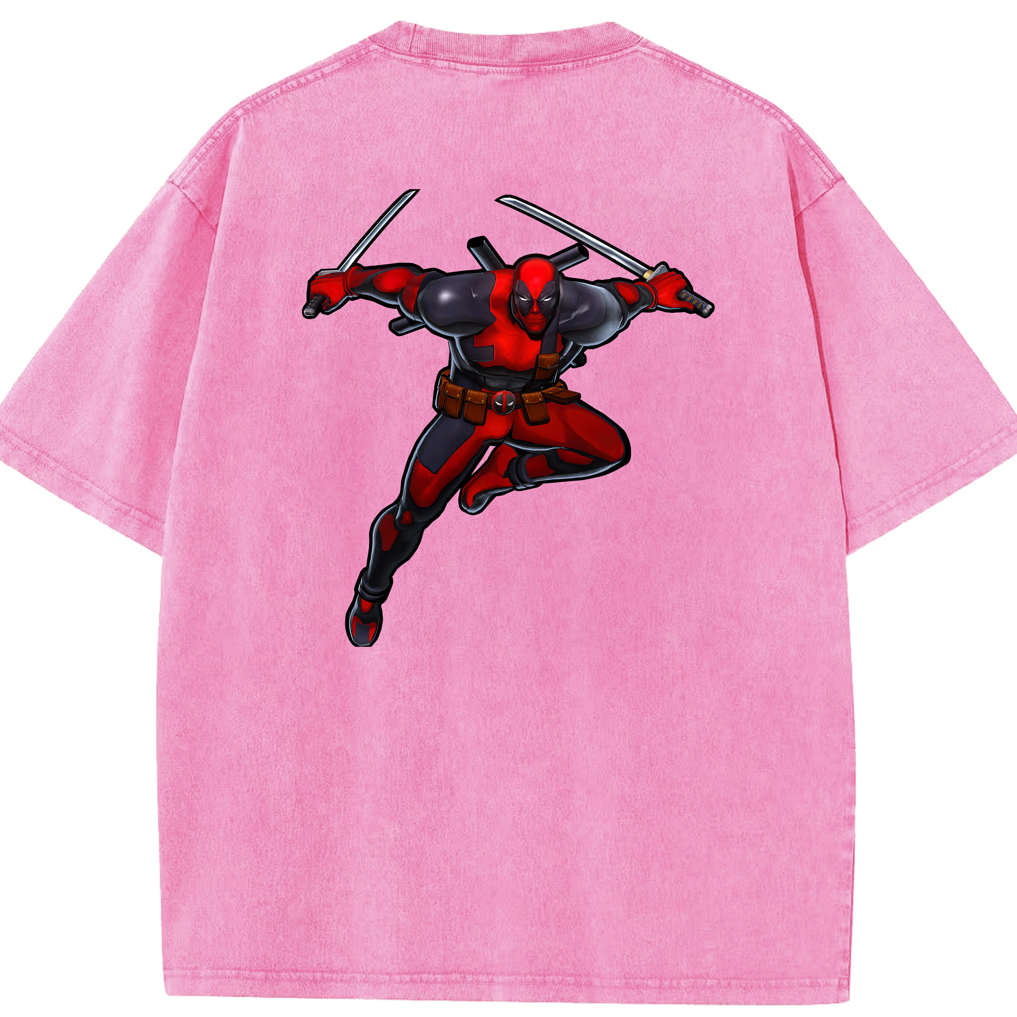 （画像用） Deadpool デッドプール 綿100% ヴィンテージ風 半袖Tシャツ（背面プリント）